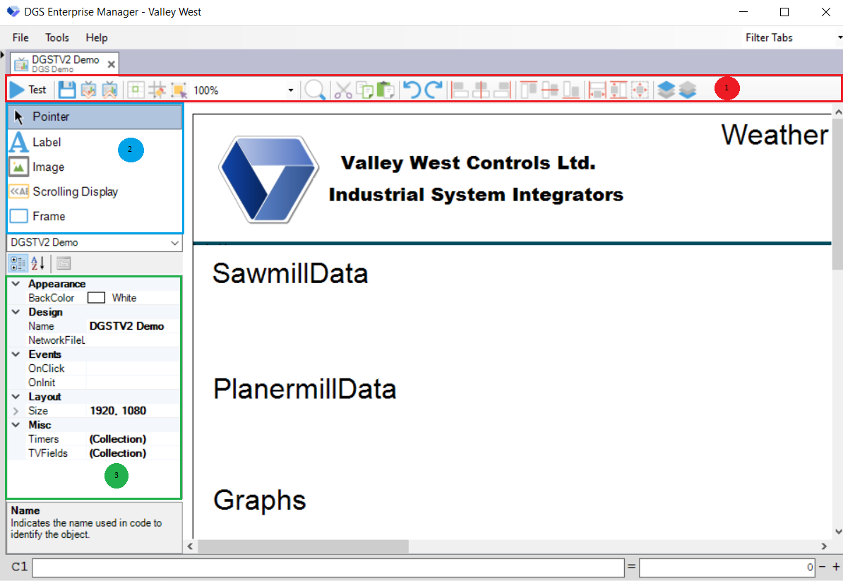 DGSTV Builder ToolBar
