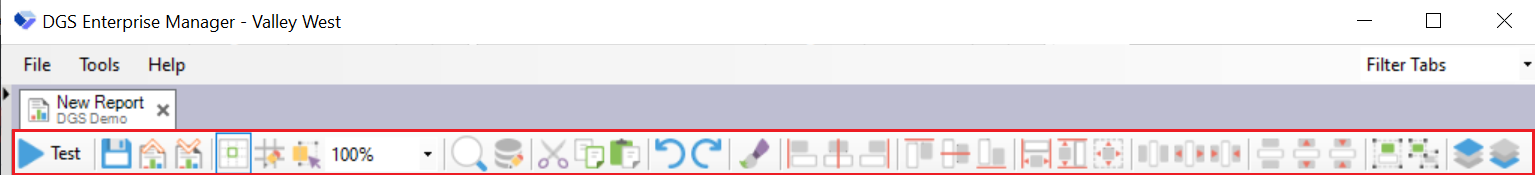 Report Builder ToolBar
