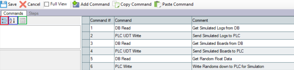 Commands Screen