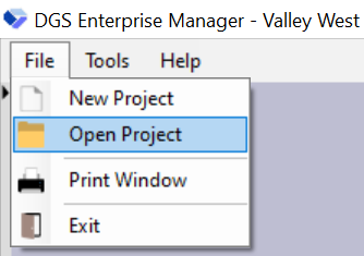 Opening New Project