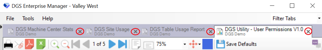 Closing a Tab