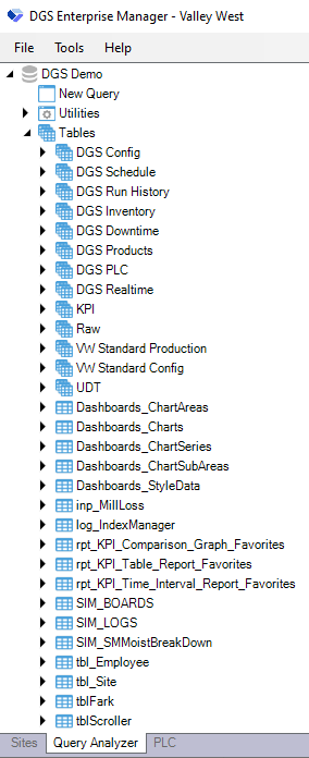 Selecting Table from list