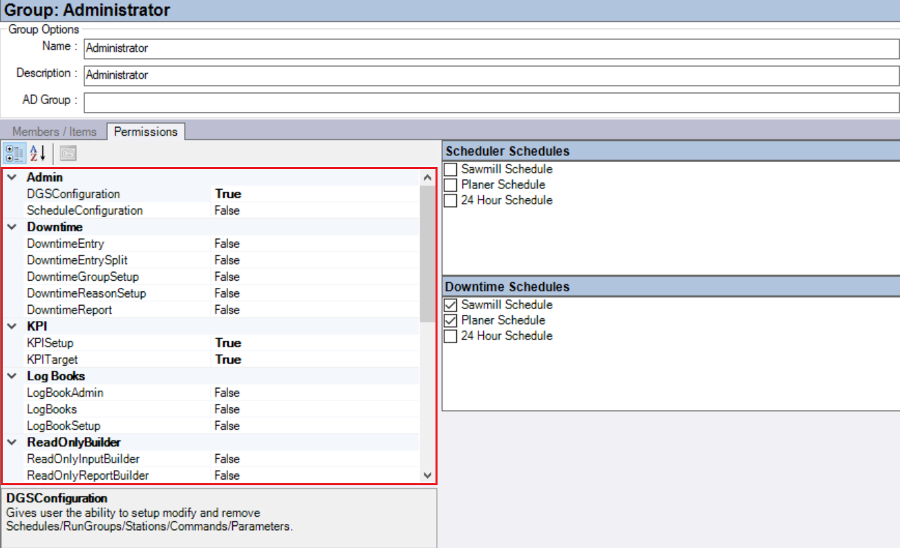 Setting Group Permissions